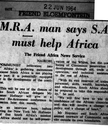 Cover of M.R.A. man says S.A. must help Africa