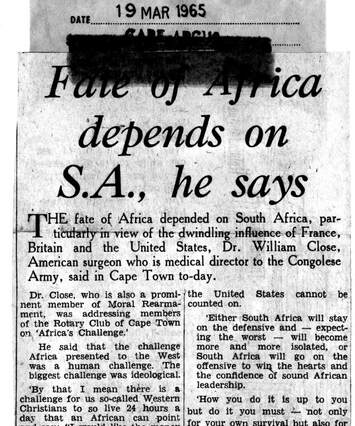 Cover of Fate of Africa depends on S.A., he says