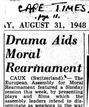 Cover of Drama Aids Moral Re-Armament