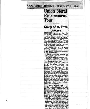 Cover of Union Moral Re-Armament Tour