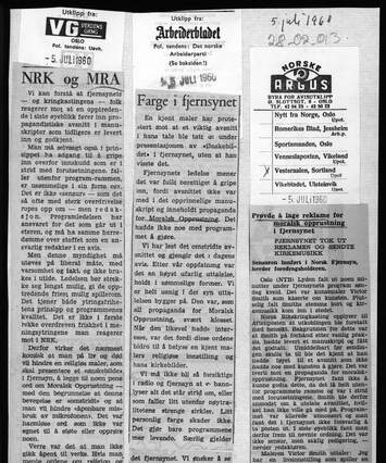 Cover of NRK og MRA - Farge i fjernsynet - Fjernsynskåsørens stemme ble erstattet med musikk