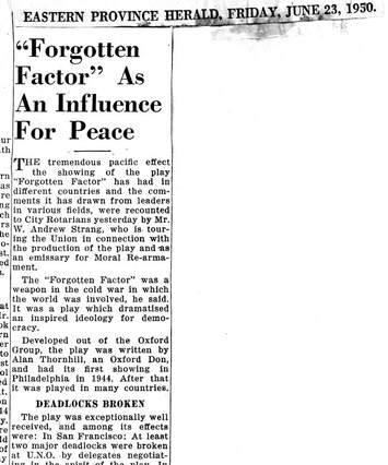 Cover of "Forgotten Factor" As An Influence For Peace