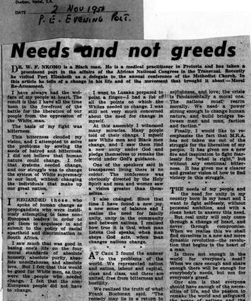 Cover of Needs and not creeds