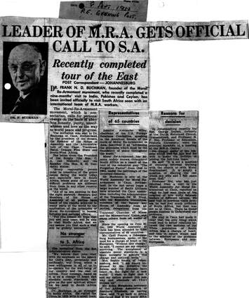 Cover of Leader Of M. R. A. Gets Official Call To South Africa
