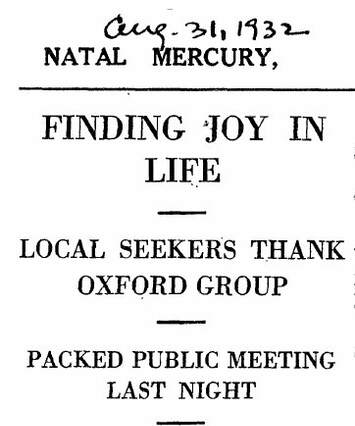 Cover of Finding Joy In Life - Local Seekers Thank The Oxford Group