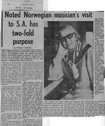 Cover of Noted Norwegian musician's visit to S.A. has two-fold purpose