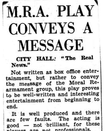 Cover of MRA Play conveys a Message
