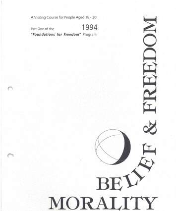 Cover of Foundations for Freedom Visiting Course prospectus, 1994