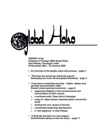 Cover of IofC Global Hoho (meeting), January 2002