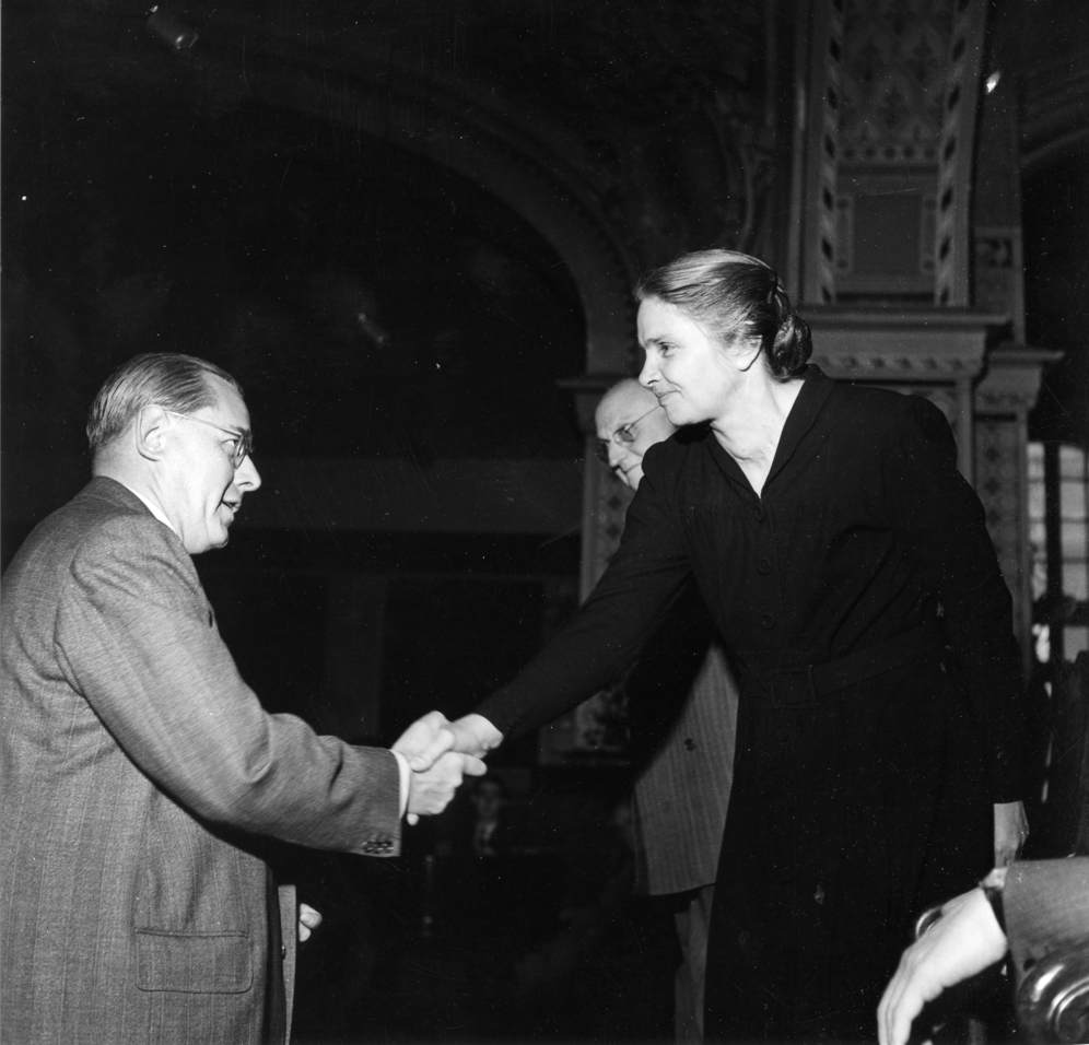 Herr Strater, Frank Buchman and Irene Laure