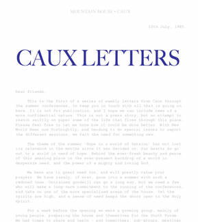Newsletter Caux Letters cover image