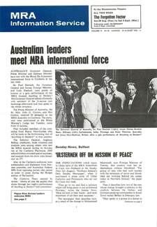 Cover of MRA Information Service - Vol. 18 No. 50, 1970-08-29