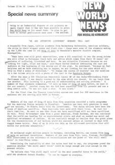 Cover of New World News - Vol. 23 No. 30, 1975-05-24