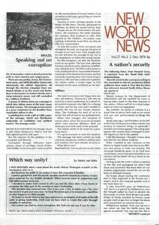 Cover of New World News - Vol. 27 No. 03, 1978-12-02