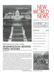 Cover of New World News - Vol. 30 No. 13, 1982-05-29