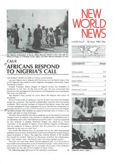 Cover of New World News - Vol. 30 No. 21, 1982-09-21