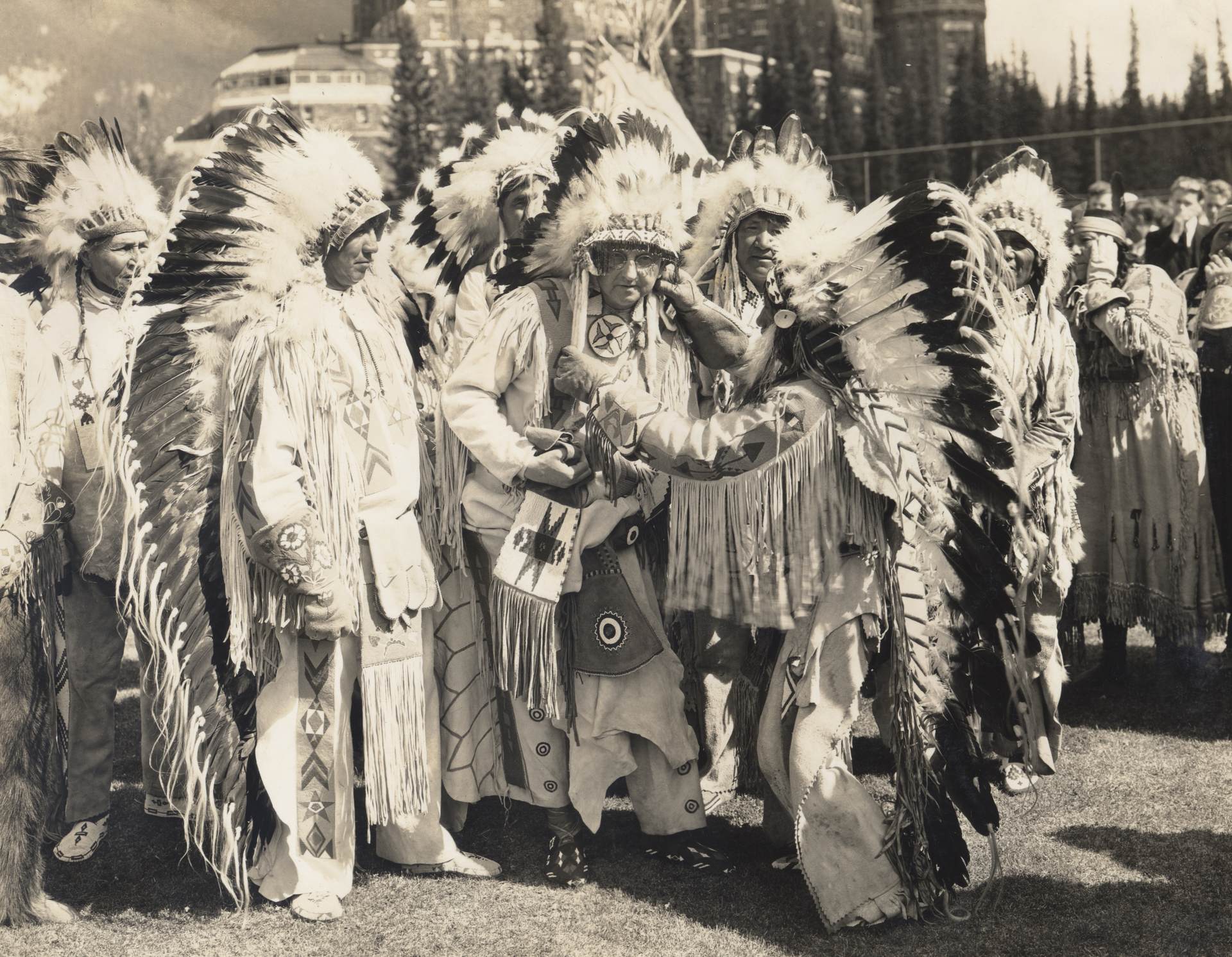  Frank Buchman being made a blood brother of the Stoney Indians
