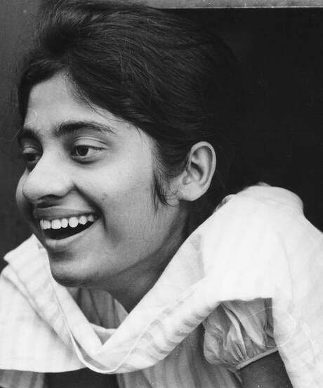 Neerja Chowdhury, B&W portrait photo