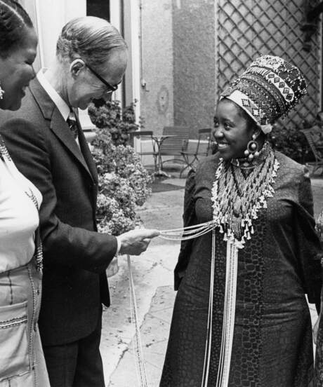 Nobantu Adina Ndamse,Bill Page,Person Unknown,Eileen Page Group Photo