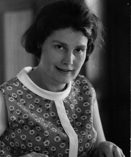 Dell Williams at her drawing board
