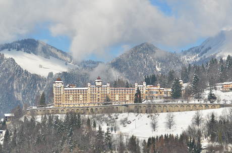 A winter view of Caux from the air, photo