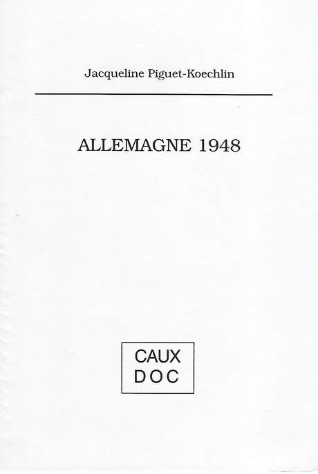 Allemagne 1948, couverture