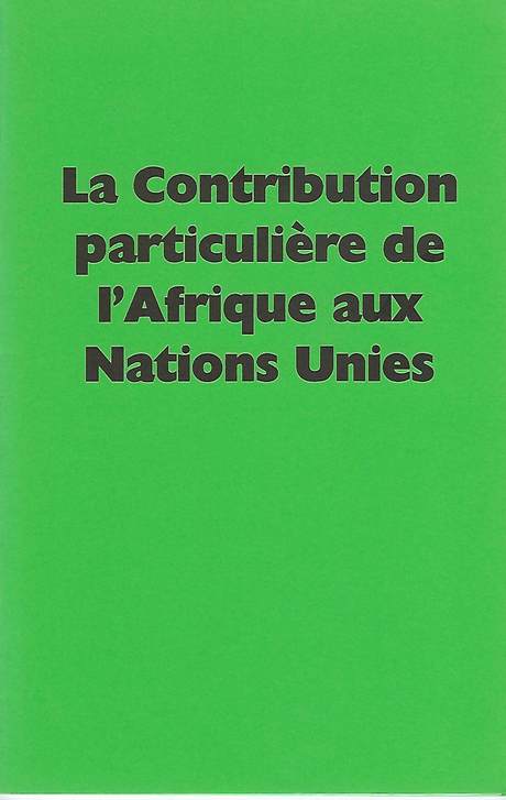 La contribution particulière de l'Afrique aux Nations Unies, couverture de brochure