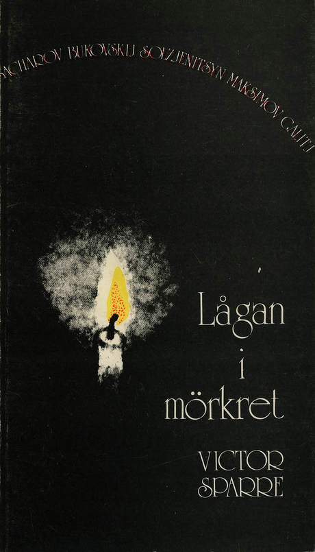 'Lågan i mörkret' book cover in Swedish