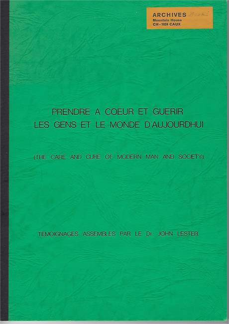 Prendre à coeur et guérir les gens et le monde d'aujourd'hui, John Lester, couverture