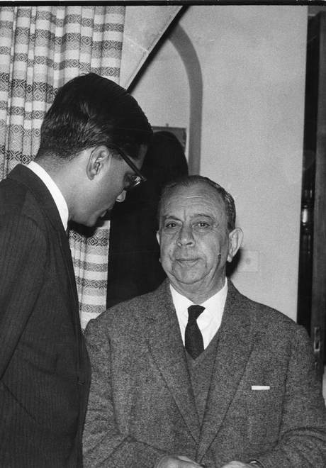 Fazil Kutcuk, Rajmohan Gandhi, B&W portrait photo