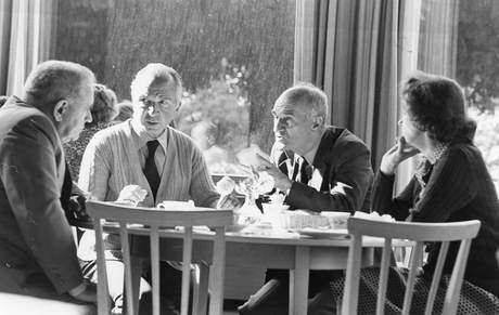 Francois Maunoir, Nicole Maunoir, Jorge de Araujo, B&W portrait photo