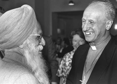 Cardinal Roger Etchegaray, Justice Natula (Ind), B&W portrait photo