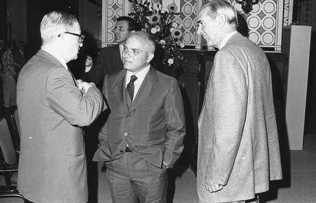  Jean Rey, Umberto Columbo, Frits Philips, B&W portrait photo