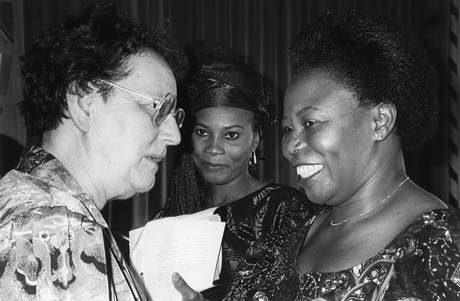 Josi Meier (CH) Ahunna Eziakonwa (Nig),Anna Abdallah (Tanz) B&W portrait