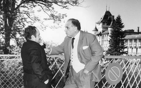 Ahmed Al-Nakib & Soleiman Alzein Amili by garden terrace in Caux