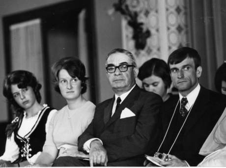 Elisabeth McLean,Cynthia Lawler,Jean Rey,Fredy Bodmer Group Photo