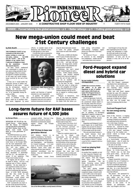 The Industrial Pioneer front page 2005