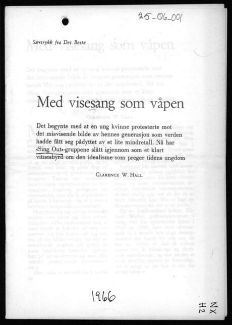 Med visesang som våpen