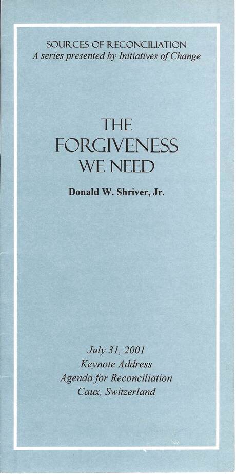 "The Forgiveness We Need", booklet cover
