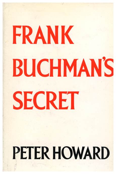 "Frank Buchman's Secret", by Peter Howard, book cover