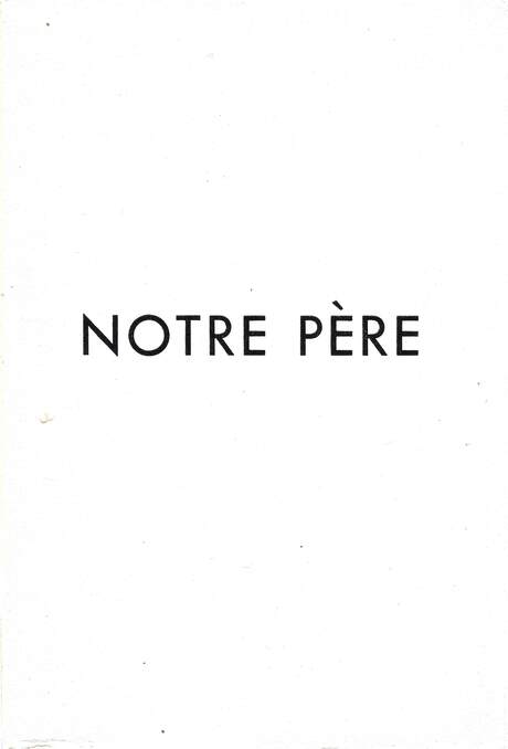 "Notre Père: Réflexions sur la prière" booklet cover