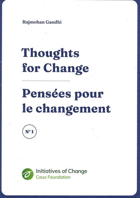 Booklet cover, Rajmohan Gandhi, "Thoughts for Change"