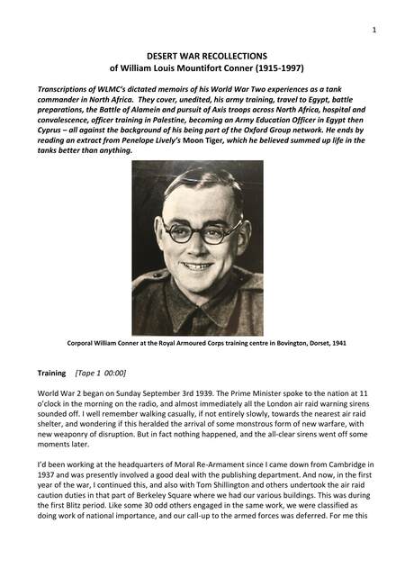 Cover of Desert War Recollections