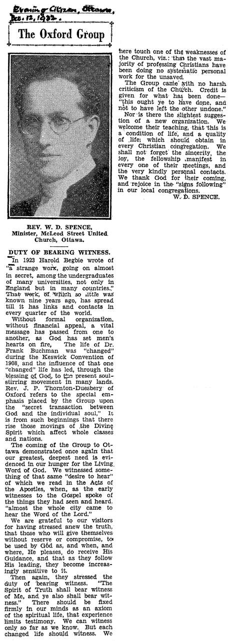 Cover of The Oxford Group - Duty of Bearing Witness