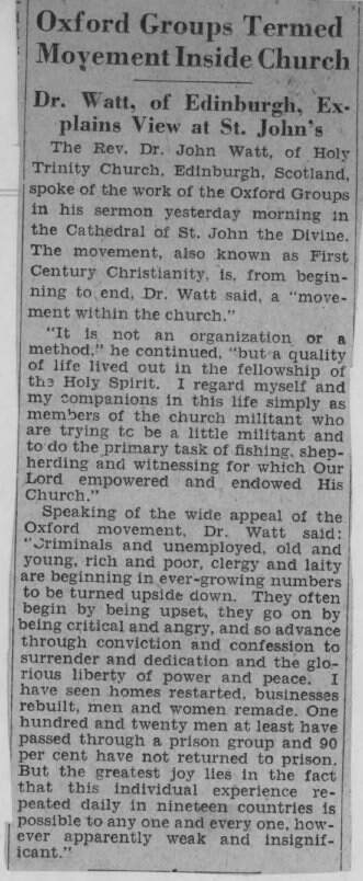 Cover of Oxford Group Termed Movement Inside Church