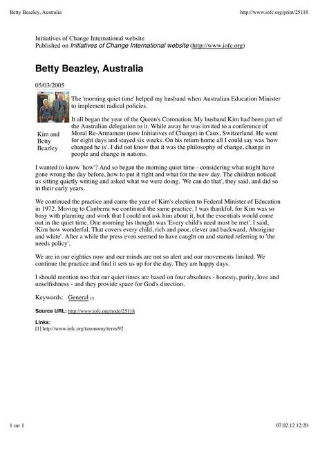 Cover of Betty Beazley on the importance of silence and listening