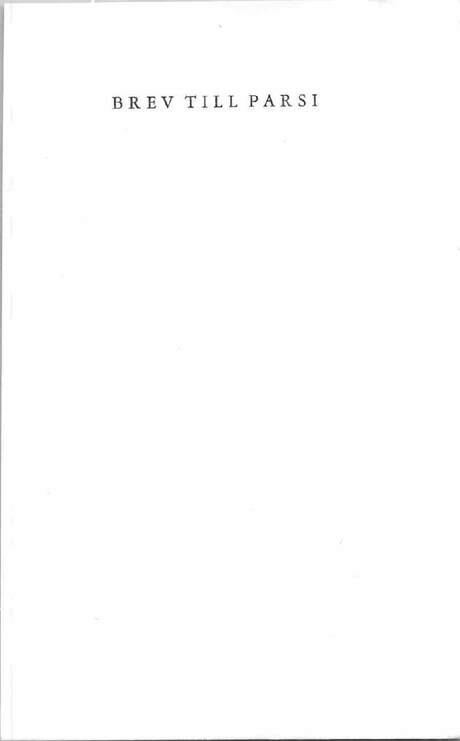 Cover of Brev till parsi