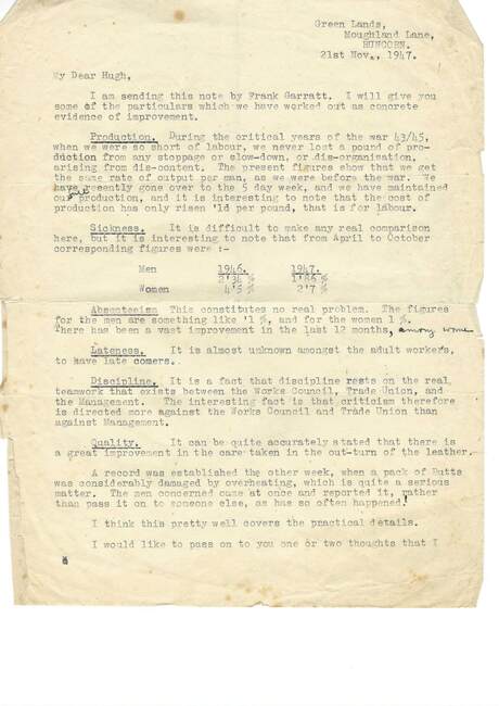 Cover of Camden Tannery - Letter to Hugh on work improvement