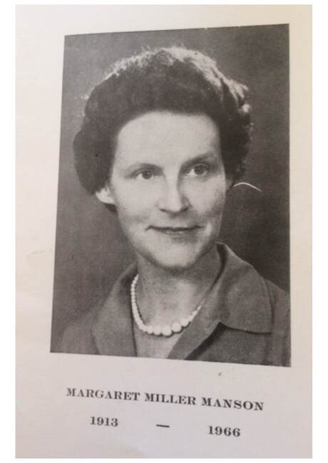 Cover of Margaret Miller Manson 1913-1966