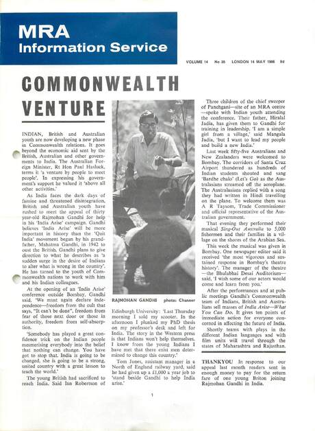 Cover of MRA Information Service - Vol. 14 No. 35, 1966-05-14